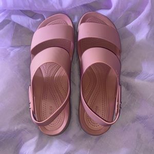 Crocs Blush Pink Wedge Shoes